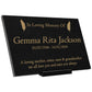 Granite Memorial Plaque, Feather, Personalized, Stand Included