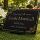 Granite Memorial Plaque, Floral Border, Stand Included
