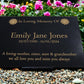Granite Memorial Plaque, Sunflower, Stand Included