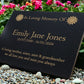 Granite Memorial Plaque, Sunflower, Stand Included